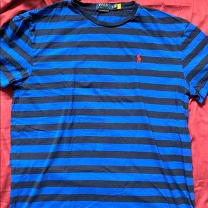 Blue Striped Polo Short Sleeve Tee